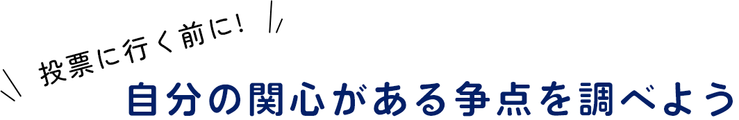 画像：投票に行く前に! 自分の関心ある争点を調べよう