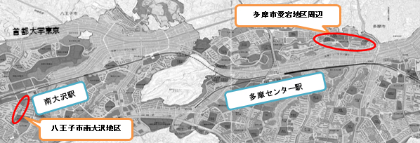 実験予定箇所の地図