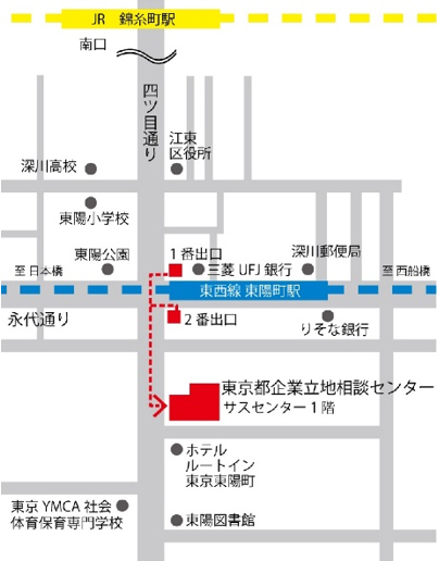 センターまでの地図