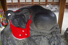 なで牛の写真