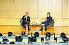 写真：筑紫哲也氏と対談
