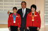 写真：世界体操選手権メダリストの表敬訪問